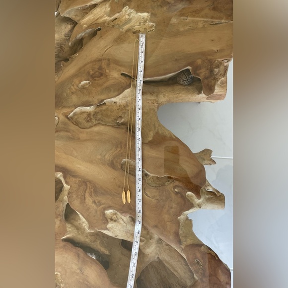 Boho Gold Leaf Lariat Necklace - Picture 7 of 7